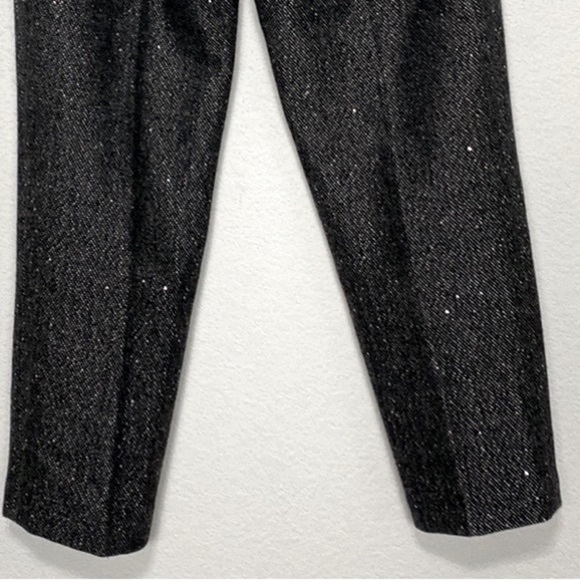 Talbots Wool Blend Black & Gray Tweed Sequin Trousers Size 6P - Picture 6 of 8